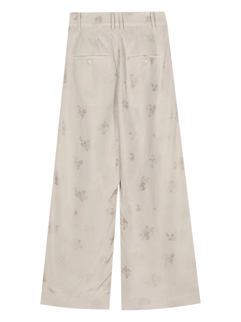 Floral Jacquard Wide-Leg Trousers