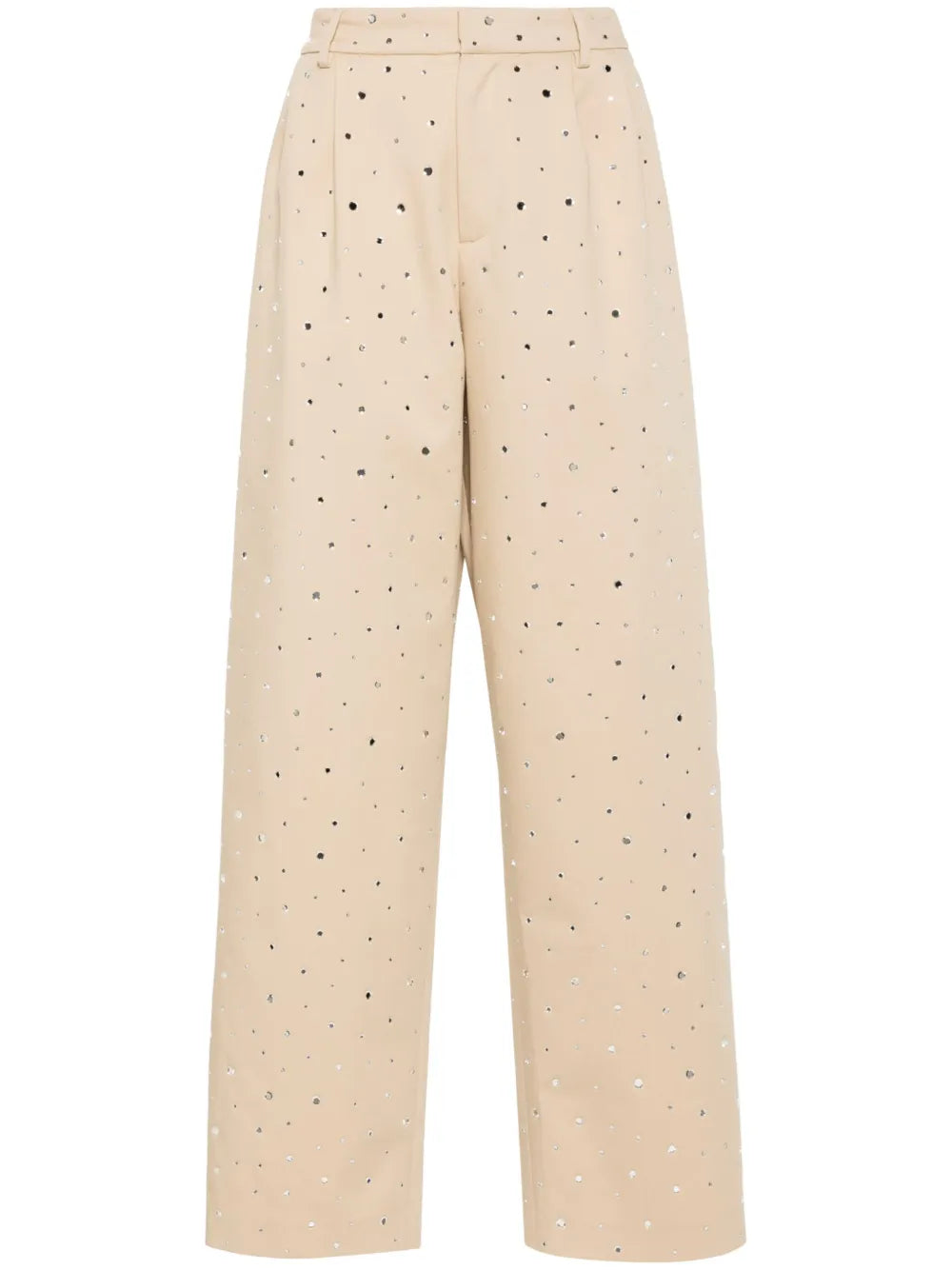 Rhinestone-Embellishment Straight Trousers