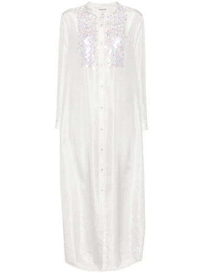 Paillette-Embellished Shirt Dress