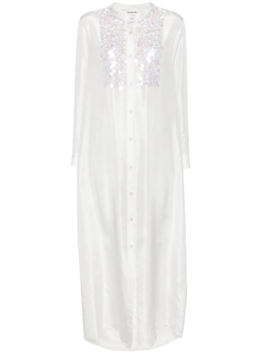 Paillette-Embellished Shirt Dress