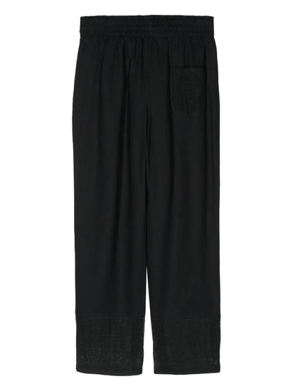 Linen Tapered-Leg Trousers
