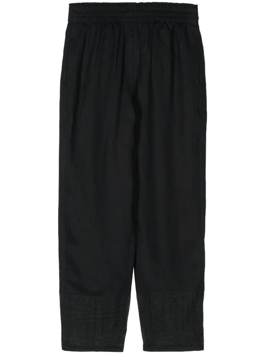 Linen Tapered-Leg Trousers