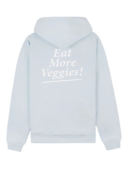 Eat More Veggies-Print Cotton Hoodie