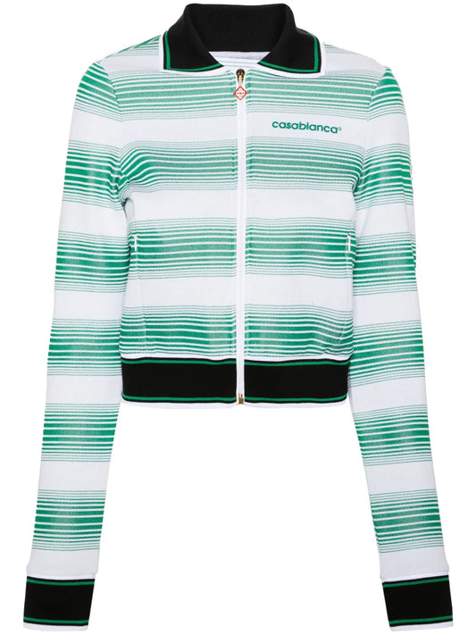 Logo-Embroidered Striped Sweatshirt
