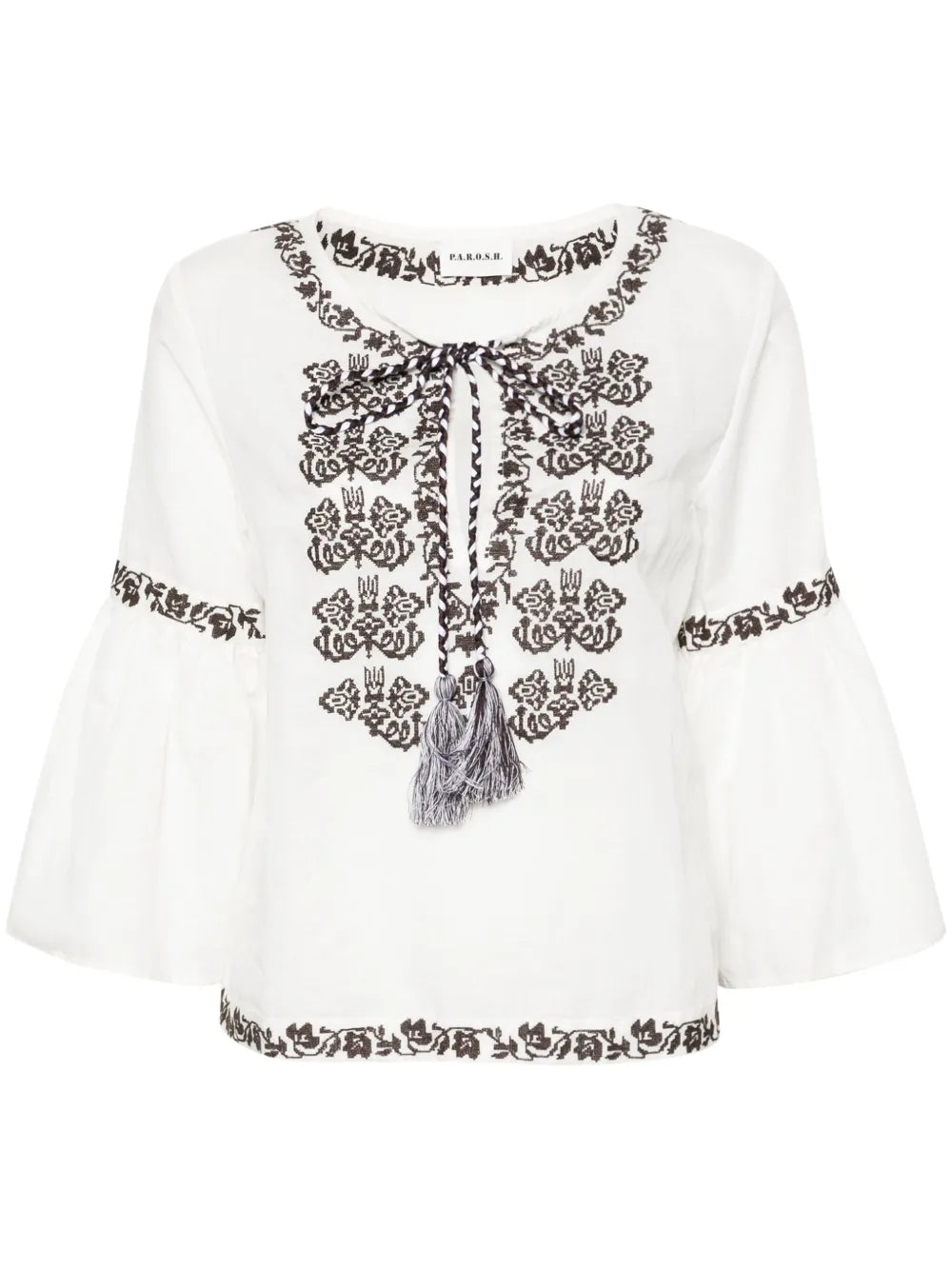 Ciclone Floral-Embroidered Blouse