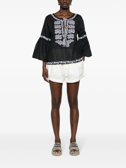 Ciclone Floral-Embroidered Blouse