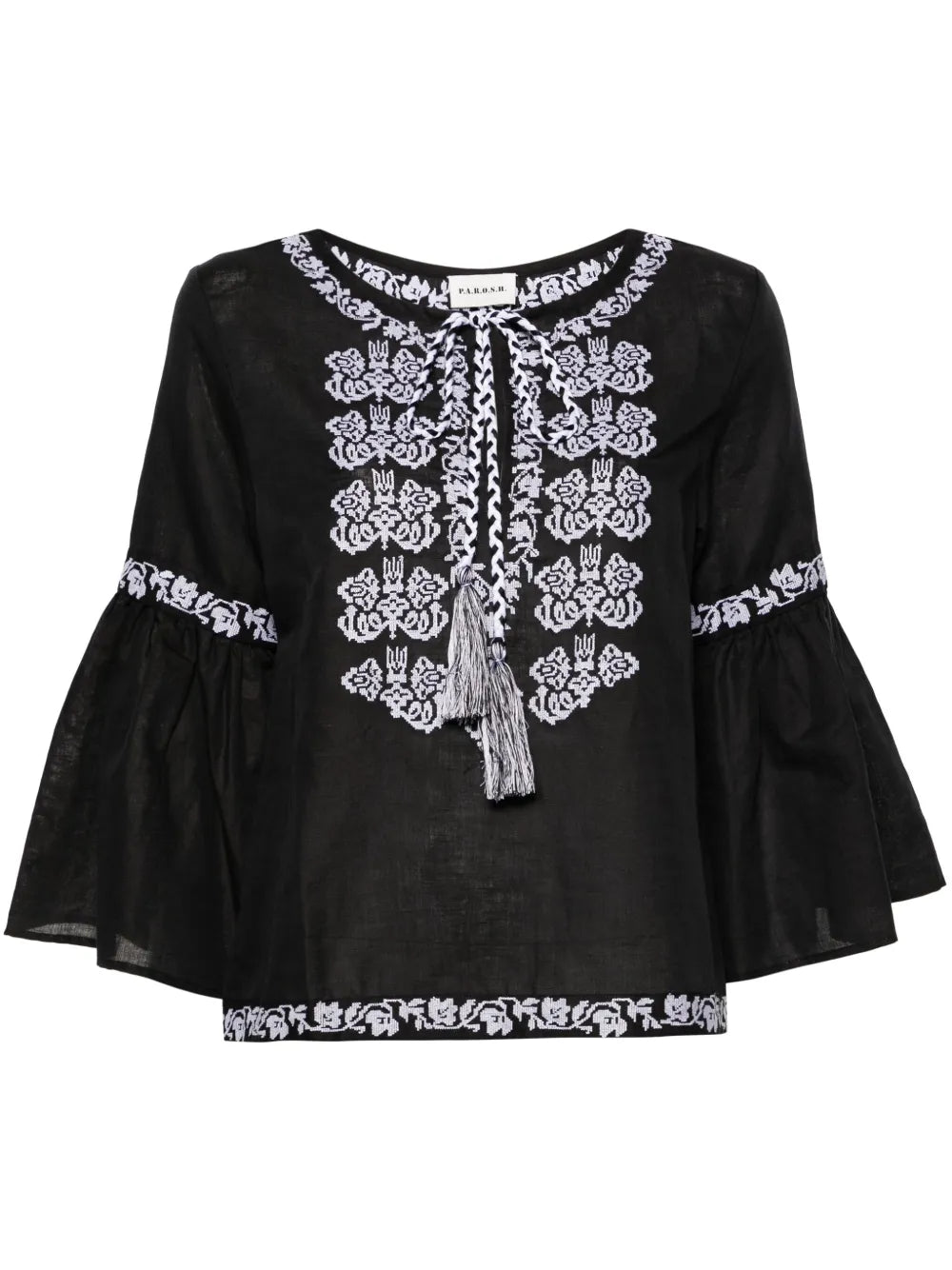 Ciclone Floral-Embroidered Blouse