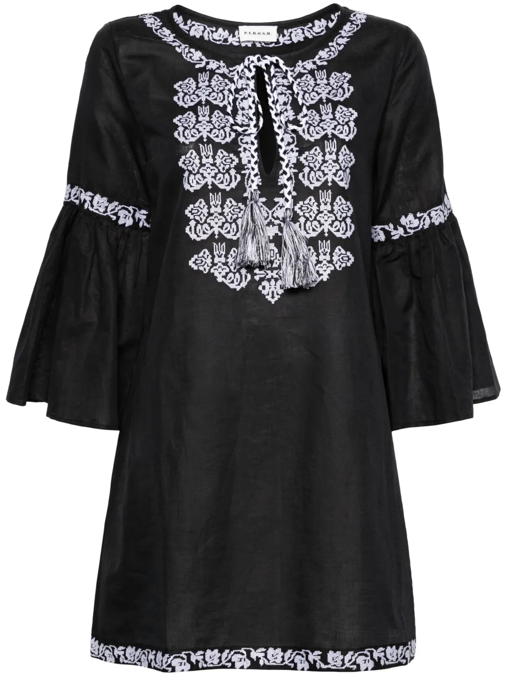 Ciclone Floral-Embroidered Minidress