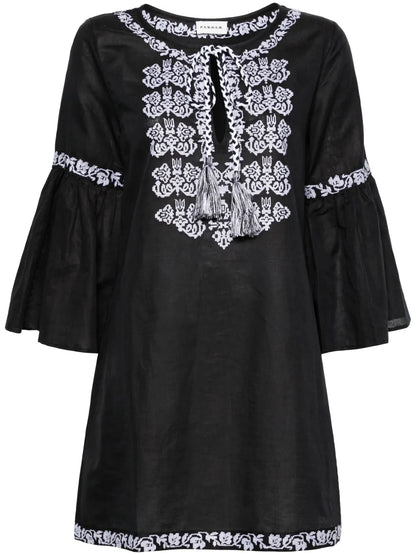 Ciclone Floral-Embroidered Minidress