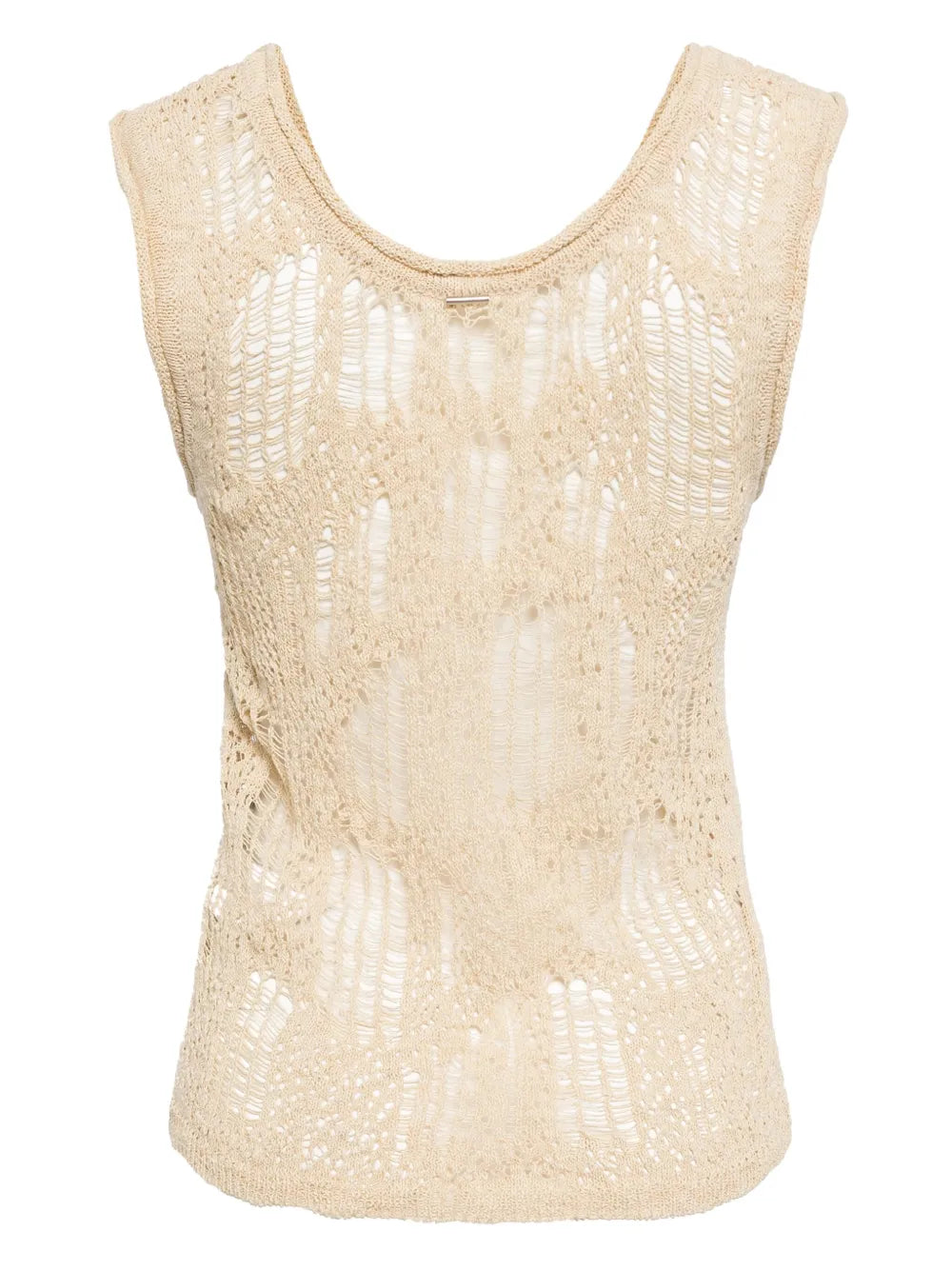 Distressed Open-Knit Top