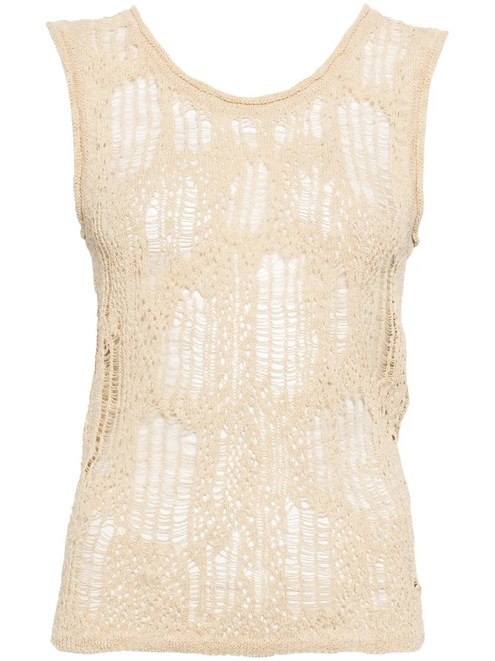 Distressed Open-Knit Top