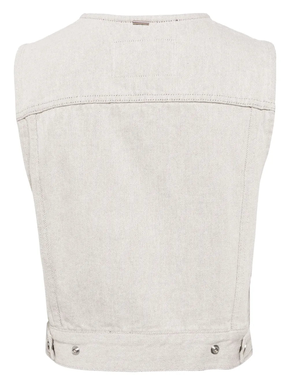 Collarless Denim Vest