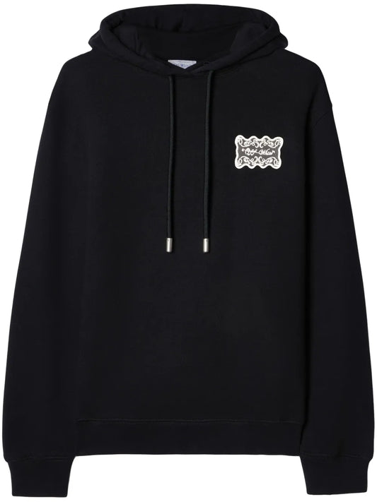 Lace Logo Appliqué Cotton Hoodie