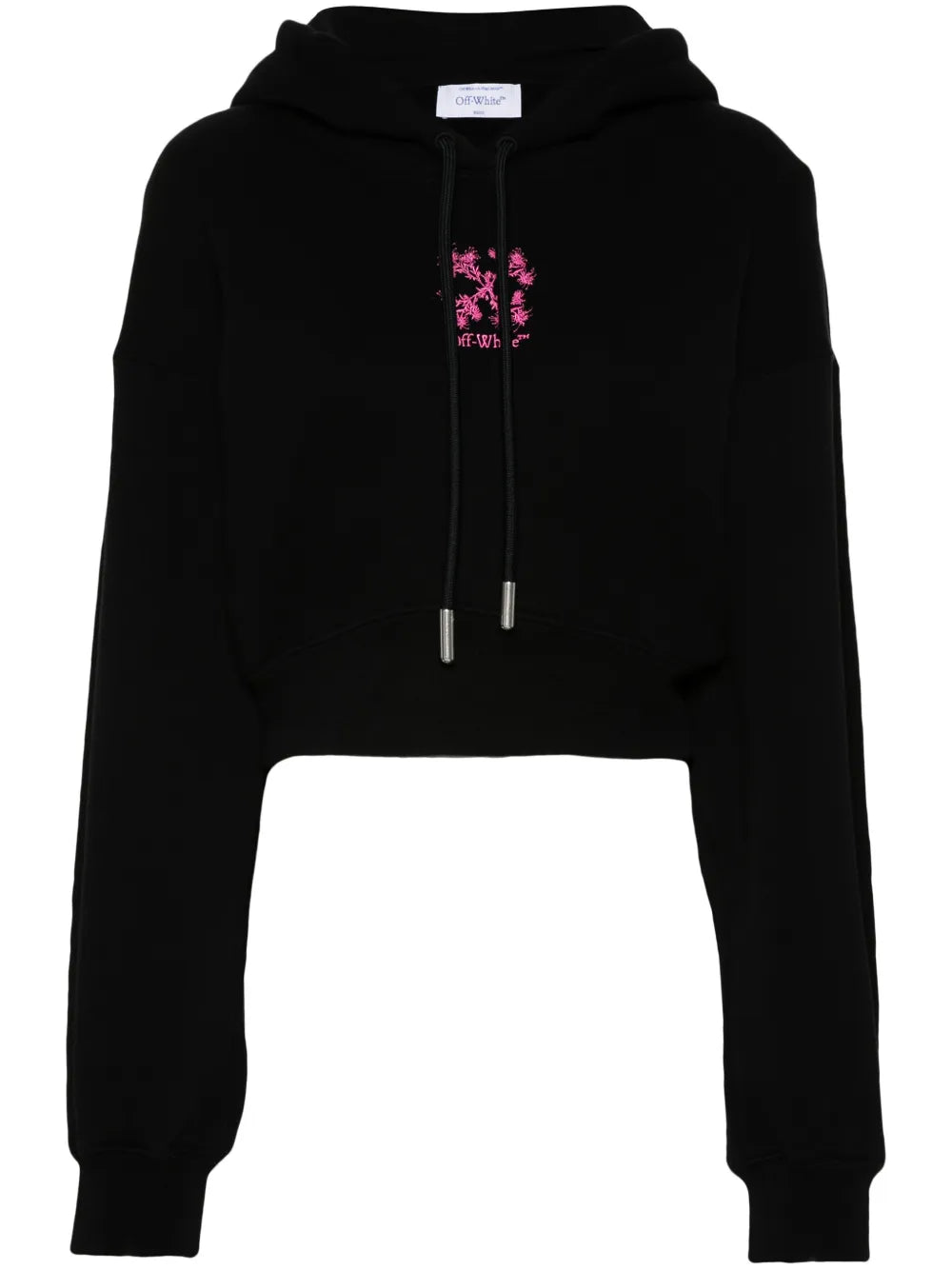 Arrows-Embroidered Cropped Hoodie