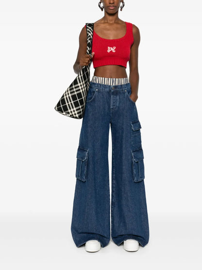 Wide-Leg Cargo Jeans