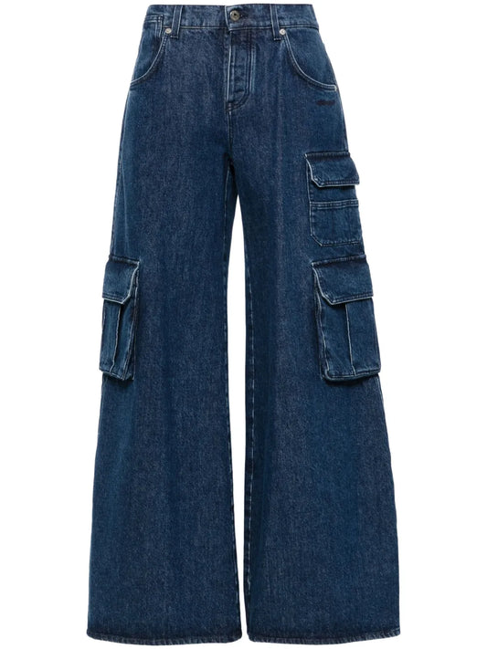 Wide-Leg Cargo Jeans