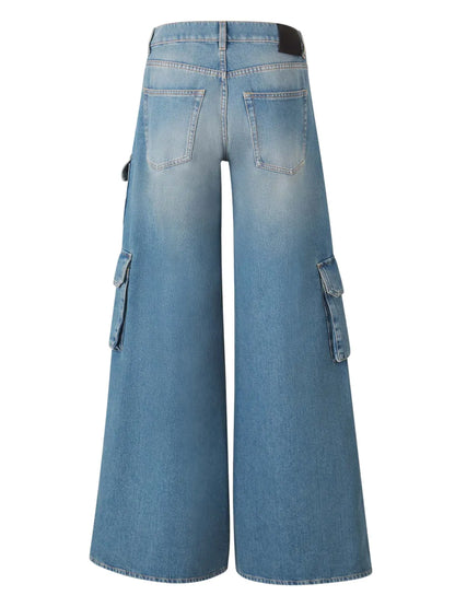 Logo-Embroidered Cargo Jeans