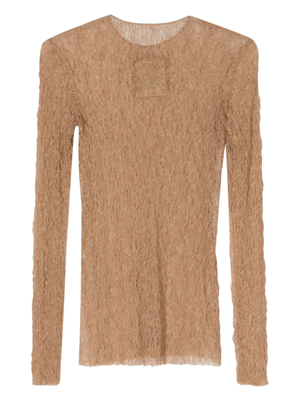 Side-Slits Open-Knit Blouse