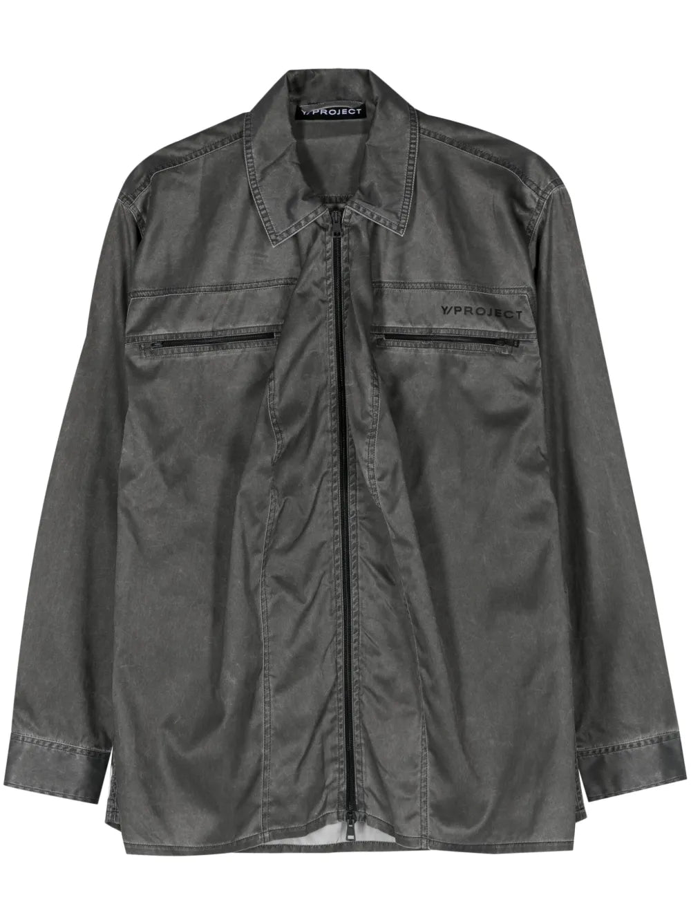 Logo-Print Zip-Up Overshirt