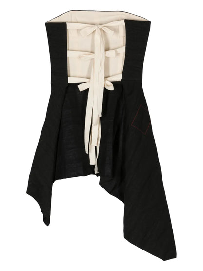 Corset-Style Linen-Blend Blouse