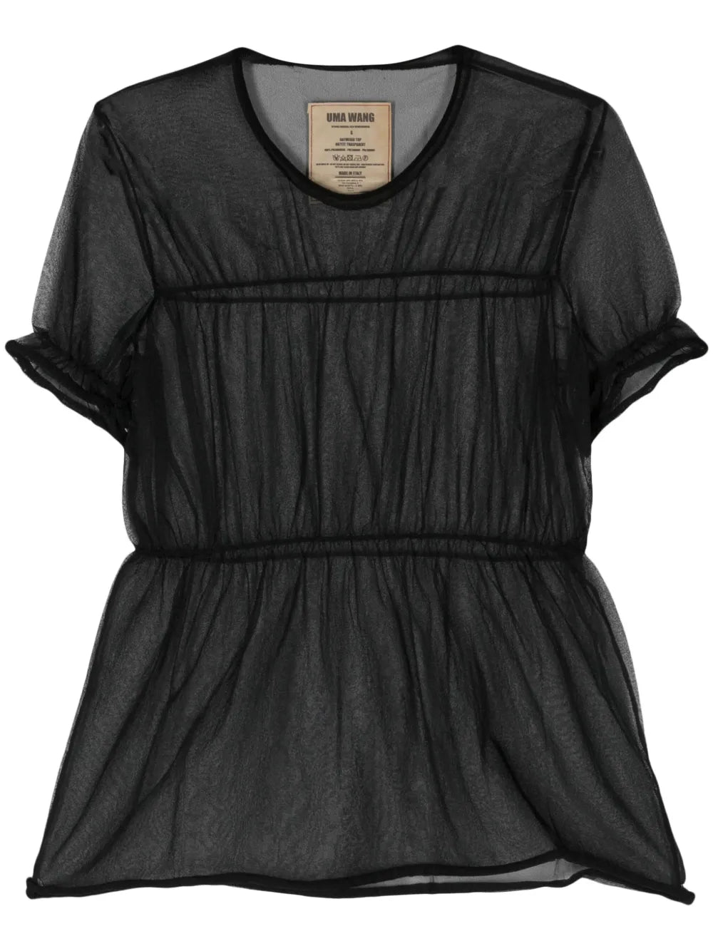 Seam-Detail Sheer Blouse