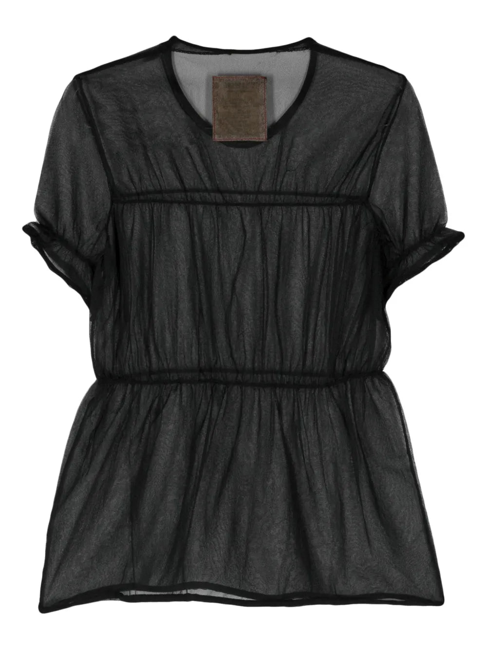 Seam-Detail Sheer Blouse