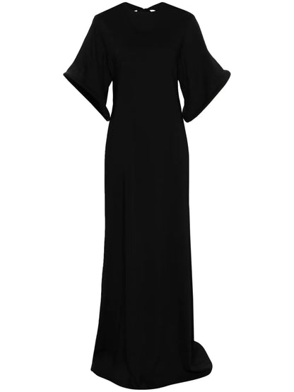 Bell-Sleeve Open-Back Maxi Dress
