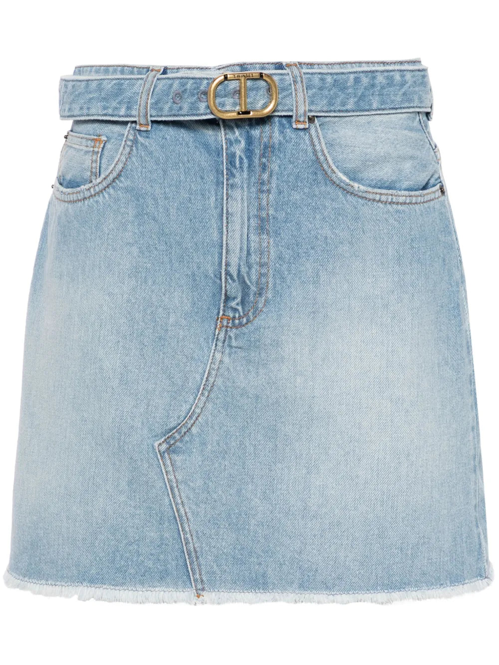 Frayed Denim Miniskirt