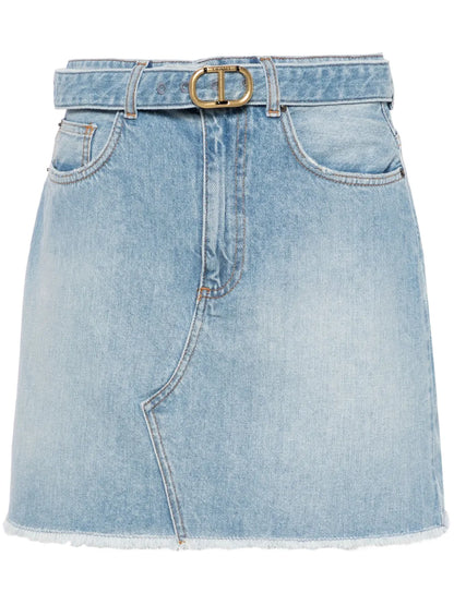 Frayed Denim Miniskirt