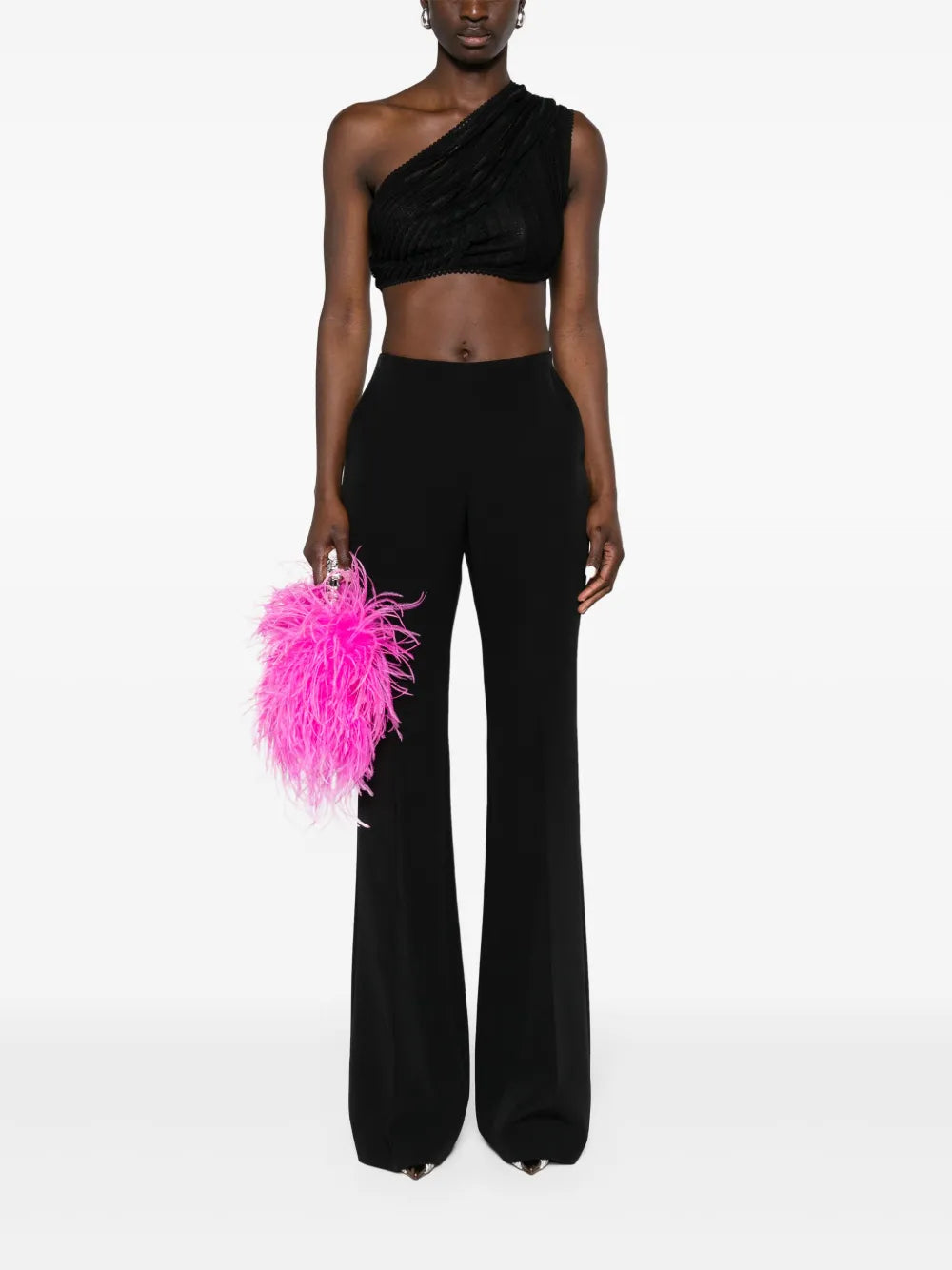 Pressed-Crease Flared Trousers