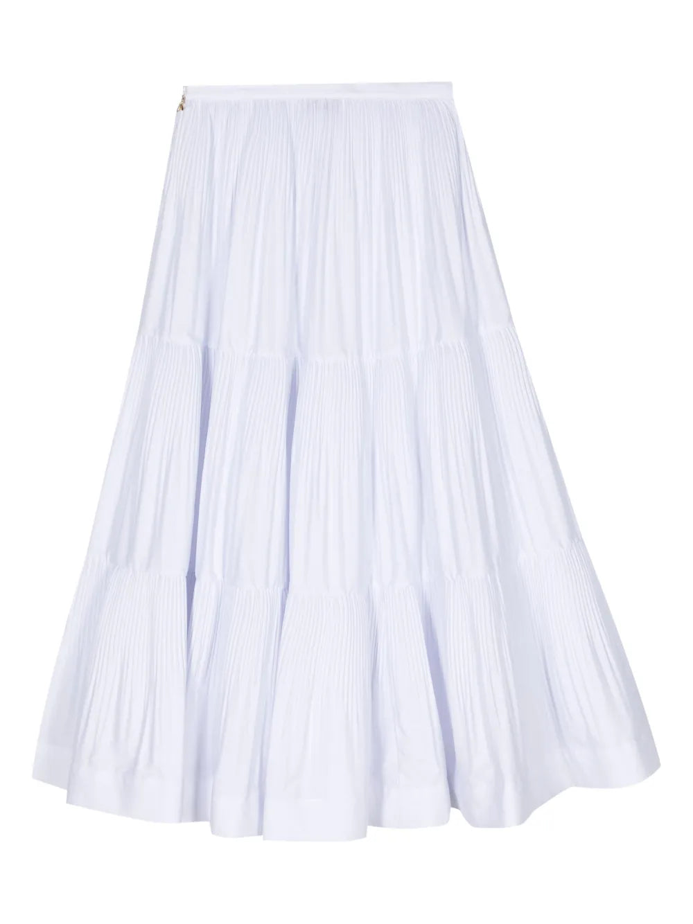 Pleated Tiered Midi Skirt