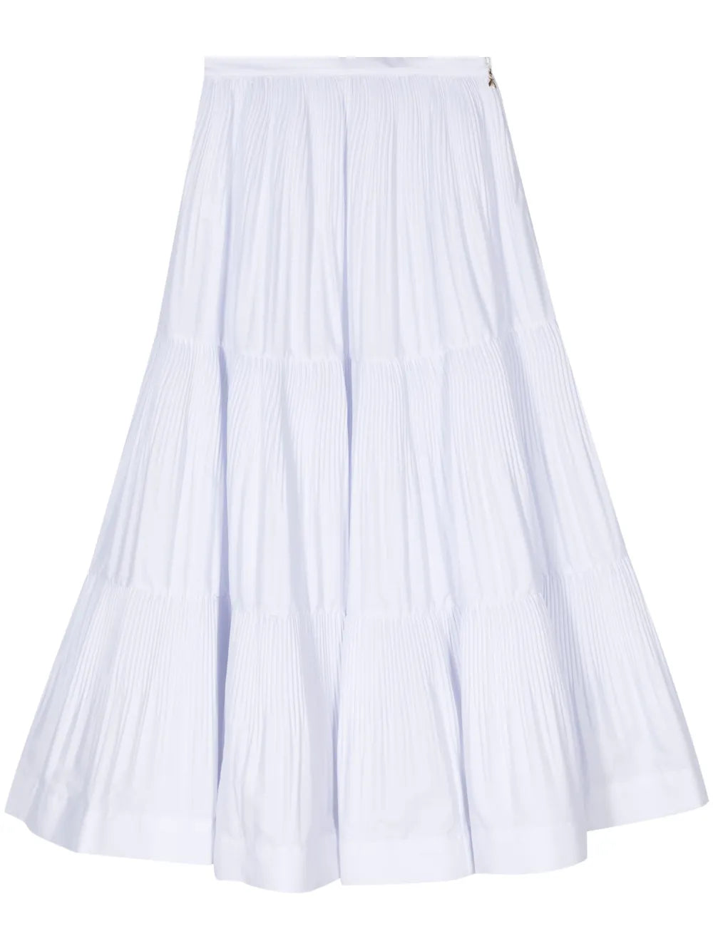 Pleated Tiered Midi Skirt