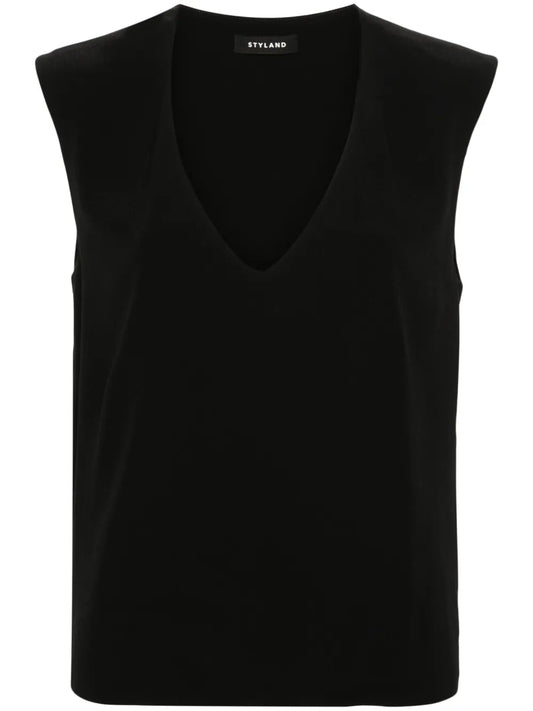 Sleeveless Crepe Blouse