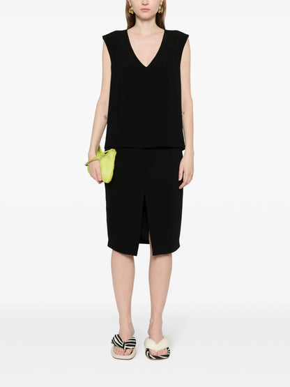 Sleeveless Crepe Blouse