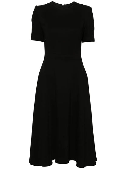 Short-Sleeve Flared Dress