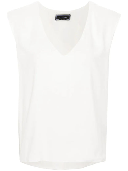 Sleeveless Crepe Blouse