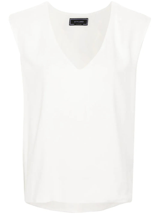 Sleeveless Crepe Blouse