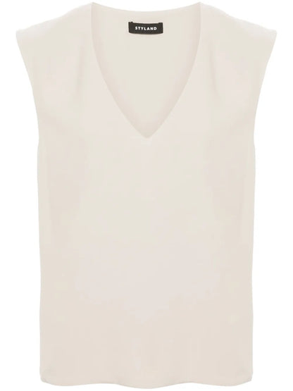 Sleeveless Crepe Blouse