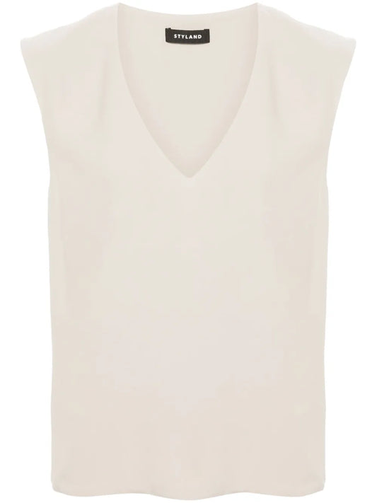 Sleeveless Crepe Blouse