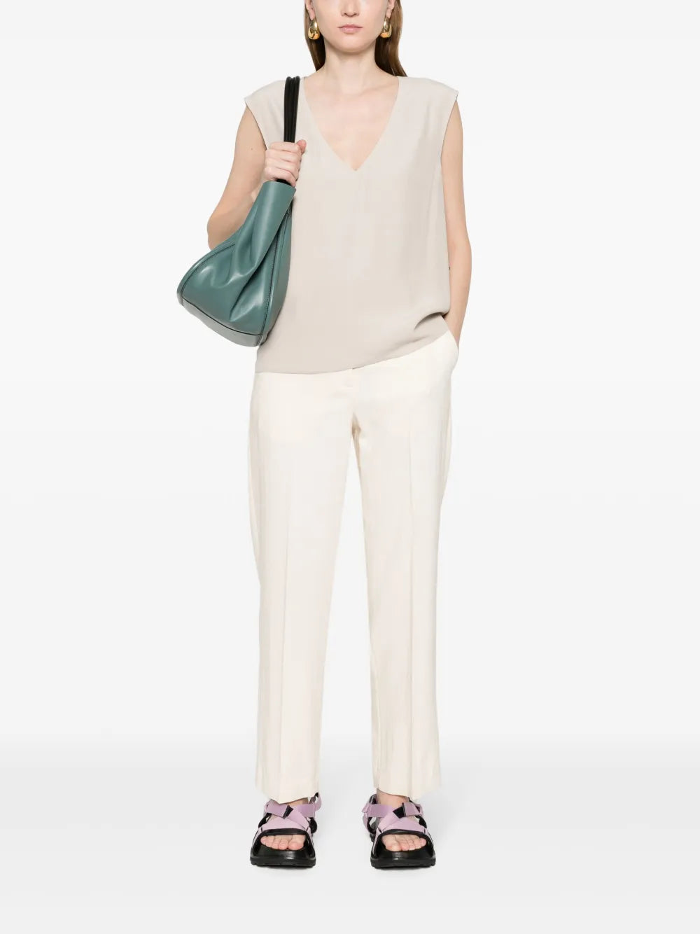 Sleeveless Crepe Blouse
