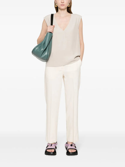 Sleeveless Crepe Blouse
