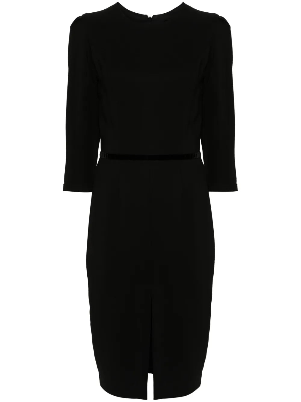 Velvet-Detail Midi Dress