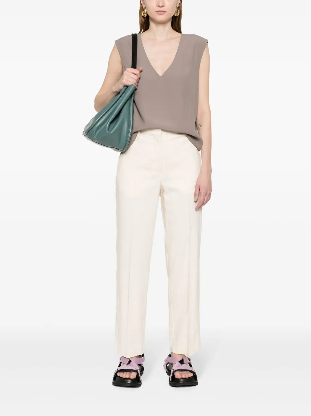 Sleeveless Crepe Blouse