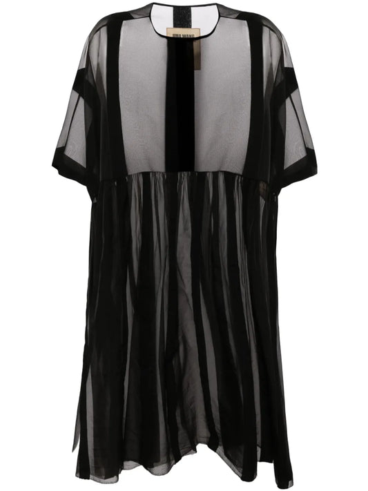 Striped Sheer Midi Dress