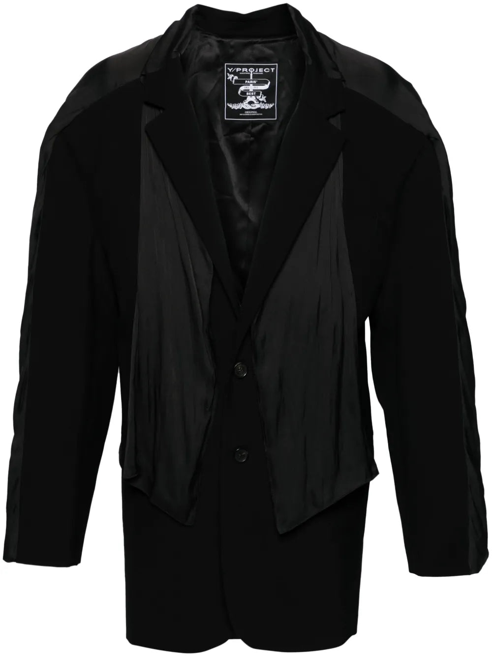 Scarf-Detail Single-Breasted Blazer