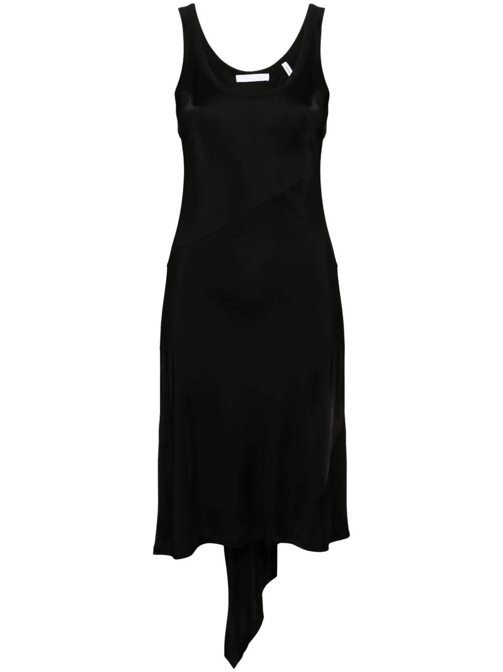 Asymmetric-Hem Midi Dress