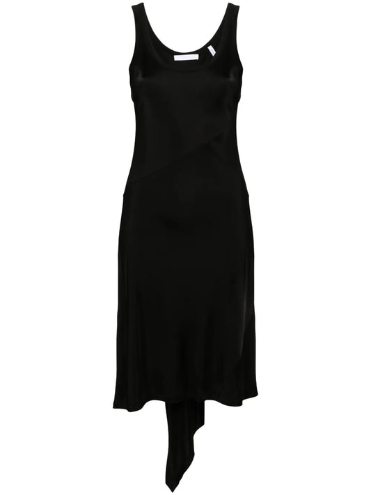 Asymmetric-Hem Midi Dress
