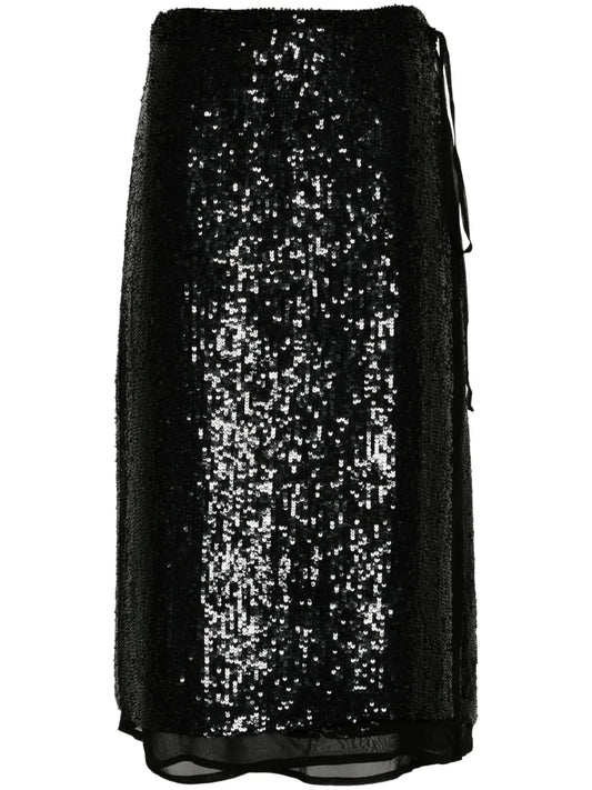 Gabriel Sequinned Wrap Skirt