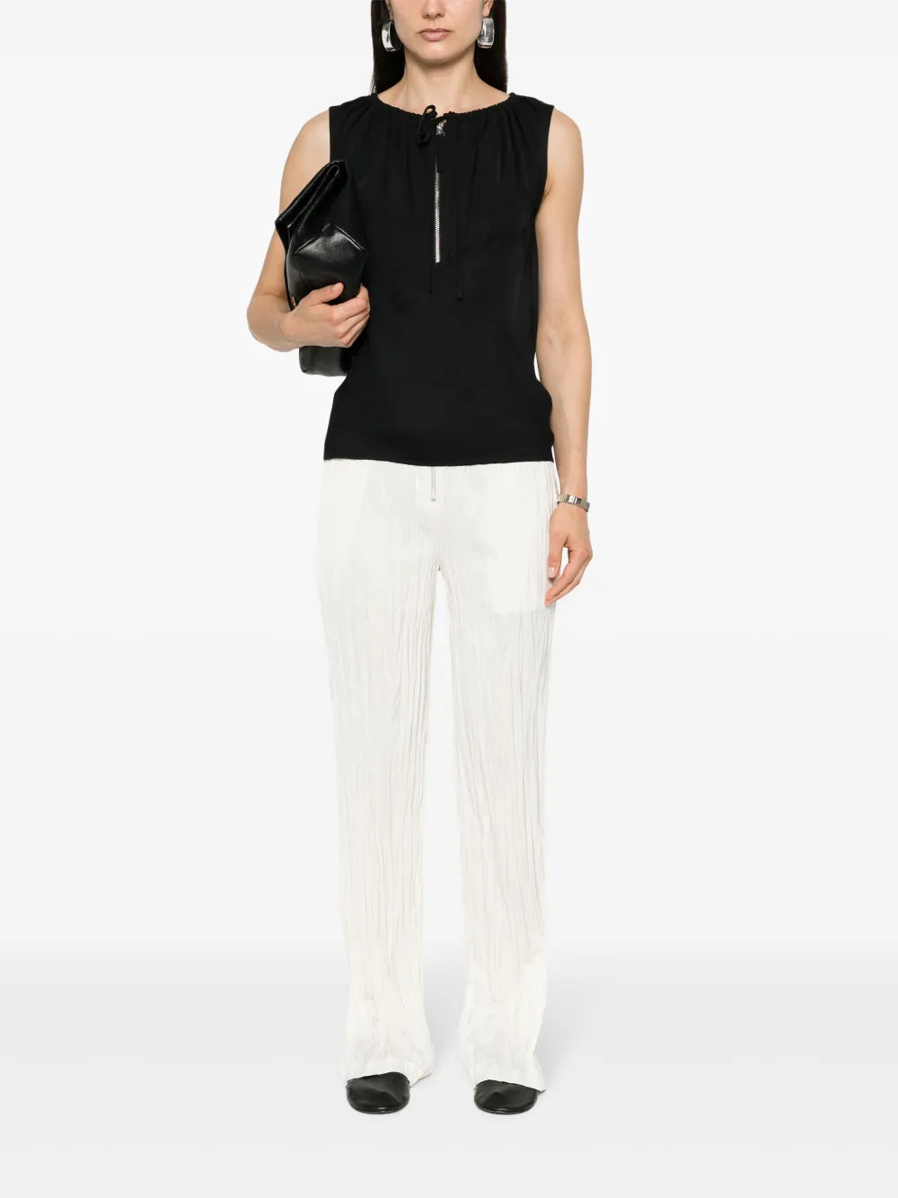 Ruched Half-Zip Top