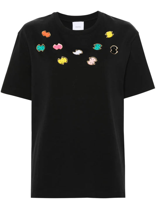 Motif-Embroidered Cotton T-Shirt